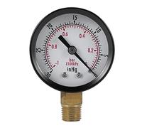 Ujjdwiurgh 0 ~ -30inHg 0 ~ -1bar Mini cadran Manometre de pression d’air barometre metre a echelle double cadran noir