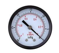 Ujjdwiurgh 0 ~ -30inHg 0 ~ -1bar Mini cadran Manometre de pression d’air barometre metre a echelle double cadran noir