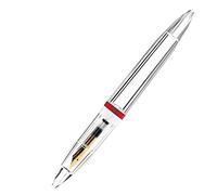 Ujjdwiurgh 0.5Mm Nib Stylo-Plume avec Pipette Haute Capacité Transparent Stylos Bureau Fournitures Scolaires pour ÉTudiant ÉCriture Cadeaux Papeterie Rouge