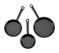 Ujjdwiurgh 1/12 ÉChelle 3 Pcs Dollhouse Miniature MéTal PoêLes de Cuisson Pot de Cuisson Ustensiles de Cuisine Accessoire de Cuisine Noir