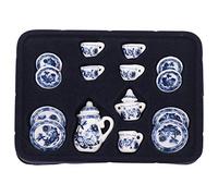 Ujjdwiurgh 1 / 12èMe Salle à Manger Porcelaine Porcelaine Ensemble de Thé PoupéEs Maison Miniatures Fleur Bleue