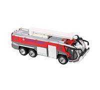 Ujjdwiurgh 1:32 Camion de Pompier D'AéRoport Camion de Pompier ÉLectrique Moulé sous Pression VéHicules D'IngéNierie Jouet Modèle de Voiture avec LumièRe Sonore Tirez Les Cadeaux, Rouge