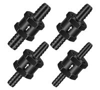 Ujjdwiurgh 1/4 Pouces 5/16 Pouces 3/8 Pouces 1/2 Pouces Clapet Anti-Retour Unidirectionnel Anti-Retour de Carburant Adapté à L'Essence (4 Pièces Noires)