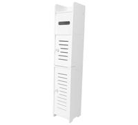 Ujjdwiurgh 1 Armoire de Rangement en PVC pour Petits Espaces, Au-Dessus de L'Armoire de Toilette pour Un Coin de Rangement de Salle de Bain Mince (Blanc)