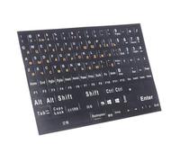 Ujjdwiurgh 1 autocollant de clavier russe de taille complète pour ordinateur portable, ordinateur de bureau, facile à utiliser - lettres oranges