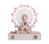 Ujjdwiurgh 1 Bloc de Calendrier de Bureau 3D avec Lumières, Calendrier de Bureau Artistique Rose 2024, Bloc-Notes 3D Artopad Gravure