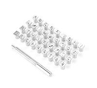 Ujjdwiurgh 1 BoîTe de 36 Jeux D'Estampes de Lettres et Chiffres, Outils D'Estampage en MéTal pour PoinçOns D'Estampage en MéTal et en Bois 6MM