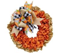 Ujjdwiurgh 1 couronne d'automne en toile de jute pour porte d'entrée de ferme avec nœuds décoratifs