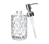 Ujjdwiurgh 1 distributeur de savon en verre gaufré avec pompe en acier inoxydable 304 comme indiqué sur la photo