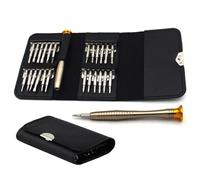 Ujjdwiurgh 1 ensemble 25 en 1 étui en cuir avec pentagonal téléphone portable montre de précision lunettes en aluminium tournevis ensemble multi-usages bijoux tournevis ensemble