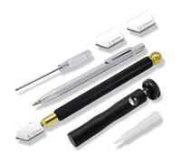 Ujjdwiurgh 1 ensemble de coupe-verre, outil de coupe professionnel en alliage avec 3 têtes de coupe et stylo de marquage