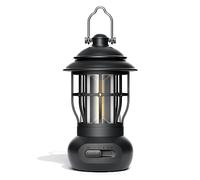 Ujjdwiurgh 1 ensemble de lumière de nuit rétro de camping super longue durée de vie de la batterie atmosphère de camping lumière chaude portable vent lampe portable, A