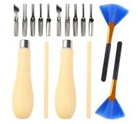 Ujjdwiurgh 1 Ensemble D'Outils de Linogravure, avec 5 Têtes de Lames Différentes, Blocs de Linoléum, Bloc de Sculpture en Caoutchouc pour Tampons en Caoutchouc, Sculpture à Faire Soi-Même