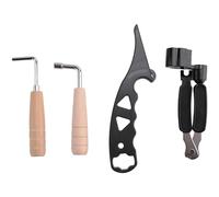 Ujjdwiurgh 1 jeu d'écarteurs de cordes de guitare, clé hexagonale en métal, multifonction, enrouleur de cordes de guitare, ensemble d'outils de réglage de guitare