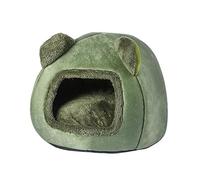 Ujjdwiurgh 1 niche amovible et lavable pour animal domestique, lit d'hiver, motif dessin animé, vert