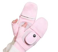 Ujjdwiurgh 1 Paire de Chauffants Chauffe-Mains d'hiver à Doigts Complets pour Femmes Chauds (Rose)