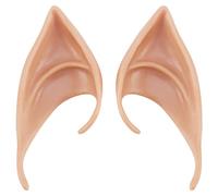 Ujjdwiurgh 1 paire de masques de fée en PVC avec fausses oreilles pour Halloween, masque effrayant pour Halloween, décoration d'Halloween, oreilles prothétiques douces et pointues, teint clair