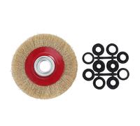 Ujjdwiurgh 1 Pcs 8 Pouces En Acier Inoxydable Plat Brosse A Roue avec 10 pcs Adaptateur Anneaux Pour Bench Grinder Polonais