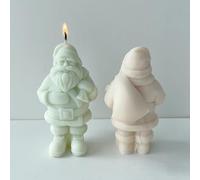 Ujjdwiurgh 1 PCS Moule en Silicone 3D DIY Santa Claus Mignon, Idéal pour Fabriquer des Bougies, des Chocolats, des Gâteaux ou Du Savon de Noël.