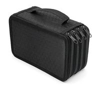 Ujjdwiurgh 1 Pièce Capacité 72 Trous 4 Couches Trousse à Crayons Couleur Carré Croquis Trousse à Crayons Papeterie Cadeau Noir