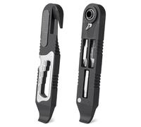 Ujjdwiurgh 1 Pièce de Réparation de Pneu de Vélo Clé à Cliquet Levier de Pneu de Vélo avec Tournevis à Cliquet Acier Allié Noir, Plastique pour Vélo de Route