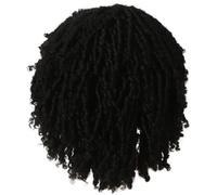 Ujjdwiurgh 1 Pièce Perruque Tressée Afro Creuse Courte en Fibres Chimiques Sale Perruque Tressée Dreads pour Femmes