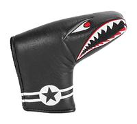 Ujjdwiurgh 1 PièCe SéRie Cuir PU Noir avec Aimant de Broderie de Lame de Golf Couverture de TêTe de Putter Club de Golf Couvre-TêTe de Putter