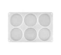 Ujjdwiurgh 1 Pièces Moules de Dessous de Verre Ronds Profonds en Silicone à 6 Cavités Moule de Dessous de Verre pour Résine Époxy Bricolage Sous-Verres Résine Cadeaux D'Art