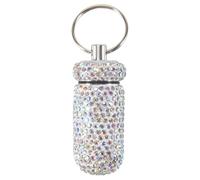 Ujjdwiurgh 1 PièCes SéRies Bling MéDecine Pilule Bouteille Capsule BoîTe de Rangement Mini Portable Strass Cristal Cas de Voyage Tubes (Coloré)