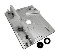 Ujjdwiurgh 1 plaque d'insertion de table de toupie avec jauge à onglet en alliage d'aluminium pour le travail du bois scie à table multifonction machine de gravure, A
