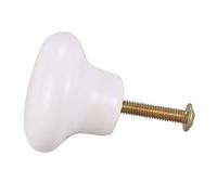 Ujjdwiurgh 1 poignée de porte ronde en céramique pour placard de cuisine, armoire, boutons de tirage, blanc, taille S