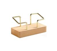 Ujjdwiurgh 1 Porte-Cartes de Visite Organisateur de Bureau Support D'Affichage Support de Comptoir Plateau Étagère de Table en Bois + Métal à Domicile, Couleur Bois de Hêtre