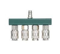 Ujjdwiurgh 1 raccord de tuyau d'air droit à 4 voies avec 4 coupleurs et prise NPT 6,35 mm NPT 6,35 mm NPT