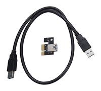 Ujjdwiurgh 1 x 16x PCI-E PCI Express 16x Extenseur Carte d'extension avec Cordon d'alimentation IDE USB3.0 de 60 cm et SATA 15 Broches-4 Broches pour Machine miniere BTC