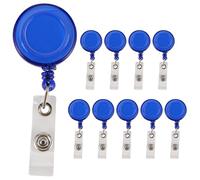 Ujjdwiurgh 10 Bobine RéTractable ID Badge Longe ÉTiquette de Nom Porte-Carte Clé Clip de Ceinture Couleur: Bleu Quantité: 10 Pcs