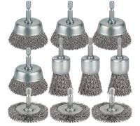 Ujjdwiurgh 10 Brosses Métalliques pour Perceuse, Tige Hexagonale de 6,35 Mm, pour le Nettoyage de la Rouille, le Décapage et L'Abrasion