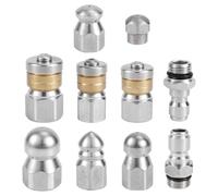 Ujjdwiurgh 10 Buses de Jet D'Égout avec Connecteurs Rapides NPT 1/4 et 3/8 Pouces, Buse pour Nettoyeur, Tuyau de Jet de Vidange, Nettoyage des Égouts