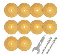 Ujjdwiurgh 10 Disques de Coupe Diamantés avec Revêtement en Titane avec 2 Mandrins, pour Accessoires D'Outils Rotatifs (25 Mm)