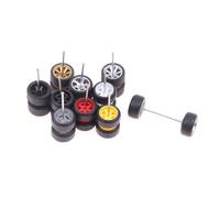 Ujjdwiurgh 10 Jeux de Roues Tout-Terrain 1/64/Pneus en Caoutchouc, Pneu Amovible de 18,3 mm pour Roue 1:64 Modèle de Camion RC Tout-Terrain SUV Couleur Aléatoire