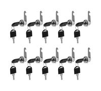 Ujjdwiurgh 10 Jeux de Serrures de Sécurité à Cylindre en Métal pour Armoire, Casier, Serrure à Came avec Clés, Serrure de Sécurité pour Boîte Aux Lettres, Tiroir 16 mm