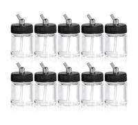 Ujjdwiurgh 10 Pack Bouteilles en Verre 22Cc Pots Vides pour Aérographe, Pot de Stockage de Peinture Aérographe Transparent