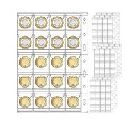 Ujjdwiurgh 10 Pages de Collecte de Pièces de Monnaie de Poche avec 9 Trous pour Album de Pièces de Monnaie, Pochettes de Collecte pour la Plupart des Badges de Timbres, Etc.