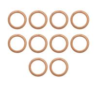 Ujjdwiurgh 10 Pcs de cuivre 12 mm x 17 mm x 1.5 mm cuivre ecraser la Rondelle anneau plat Joint d'etancheite