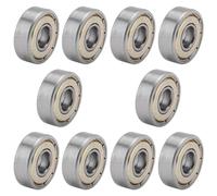 Ujjdwiurgh 10 Pcs Miniature en Caoutchouc Scellé en MéTal Blindé MéTrique Radial Roulement une Billes ModèLe: 607ZZ 7 X 19 X 6 MM