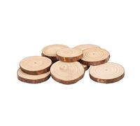Ujjdwiurgh 10 Pcs Naturel Arbre Rond Bois Rondin Tranche pour Mariage Centre de Table éCorce DéCor de Table