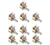 Ujjdwiurgh 10 Pieces Ajustement Superieur Potentiometre d'arbre molete lineaire double Potentiometre a double arbre molete 50K Ohm B50K