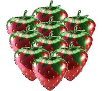 Ujjdwiurgh 10 PièCes Ballons à la Fraise Doux Fraise Feuille Ballons pour Filles Fraise sur le ThèMe DéCorations de FêTe D'Anniversaire