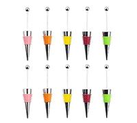 Ujjdwiurgh 10 PièCes Bricolage Perles Bouchon à Vin FêTe Mariage Bar DéCor Scellé Frais-Garder Vin Champagne Bouchon