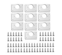 Ujjdwiurgh 10 PièCes CharnièRe Plaque de RéParation pour Armoire Meubles Tiroir en Acier Inoxydable Panneaux de Porte Table Base CharnièRe Tasse RéParation Conseil