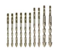 Ujjdwiurgh 10 Pièces de Forets Excentriques à Quatre Cannelures en Dents de Scie, Taille 5/6/8/10/12 mm, pour Bois, Marbre, Métal, Verre, Céramique, Carrelage Mural B